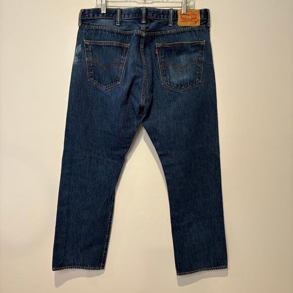 Levi's 501 Mens Straight Leg Button Fly 38x32 Rare Red R Only Tab Classic Blue - Picture 5 of 8